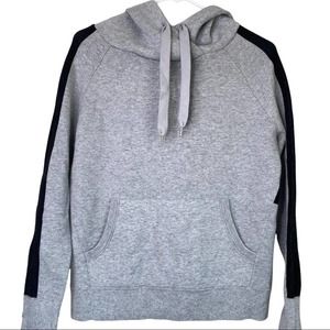 360 Cashmere Hoodie Striped Heather Gray